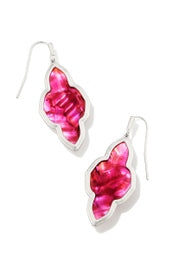 Sterling Silver Framed Abbie Drop Earrings with Light Burgundy Illusion by Kendra Scott