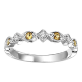 10K White Gold Citrine & Diamond Band