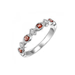 Garnet and Diamond Stacking Band