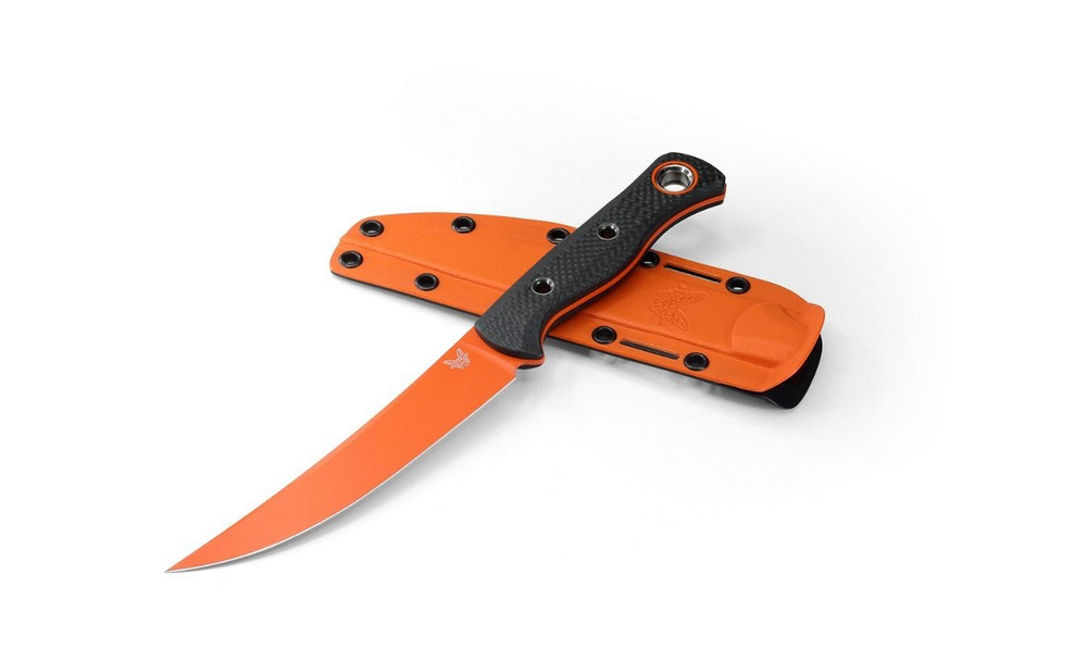 Benchmade 155000R-2 Meatcrafter, Carbon Handle with Orange Blade