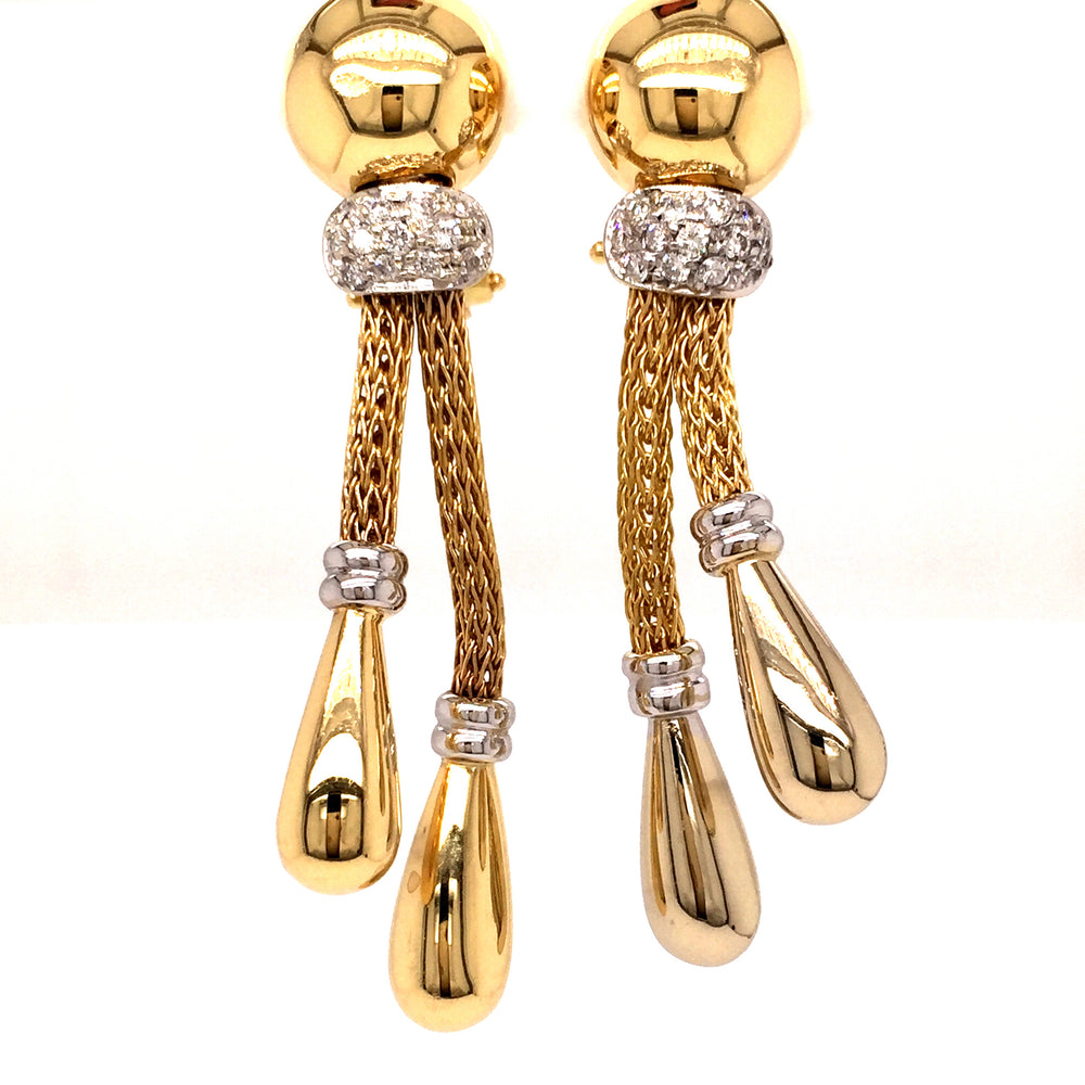 Estate Diamond Clip On Earrings