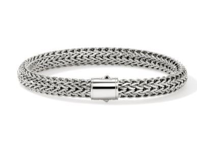 Icon Silver 7.5mm Medium Bracelet with Pusher Clasp by John Hardy