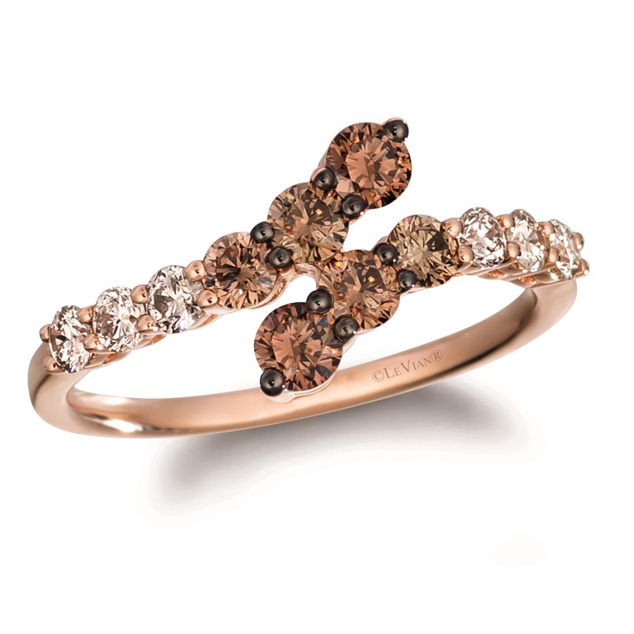 14K Strawberry Gold 0.94cttw Chocolate Ombre Diamond Ring by LeVian