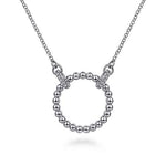 Sterling Silver 0.06cttw White Sapphire Open Circle Bujukan Necklace Sz 17.5 by Gabriel