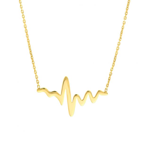 Yellow Gold Plated Heart Beat Necklace