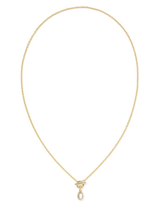 Mini Elisa Gold Plated Ivory MOP Toggle Short Pendant Necklace by Kendra Scott