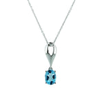 Sterling Silver Swiss Blue Topaz Pendant Necklace