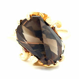 Estate Fantasy Cut Smokey Quartz Ring