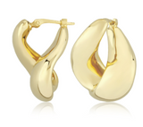 14K Yellow Gold L/R Foldover Snap Down Wire Earrings