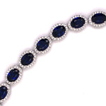 Sterling Silver Lab Sapphire & CZ Bracelet