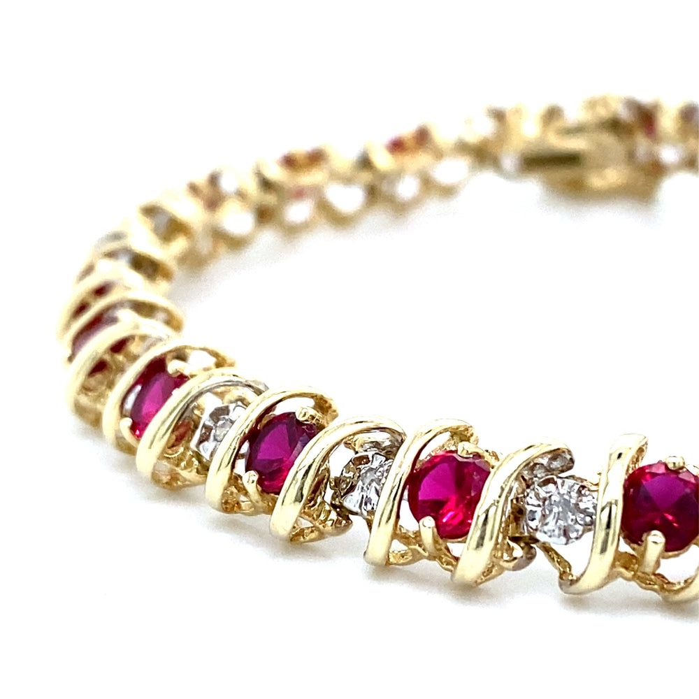 Estate Synthetic Ruby Bracelet