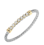 Sterling Silver & 14K Yellow Gold Vahan Bracelet with Seven 1.76cttw VS/SI GH Diamonds