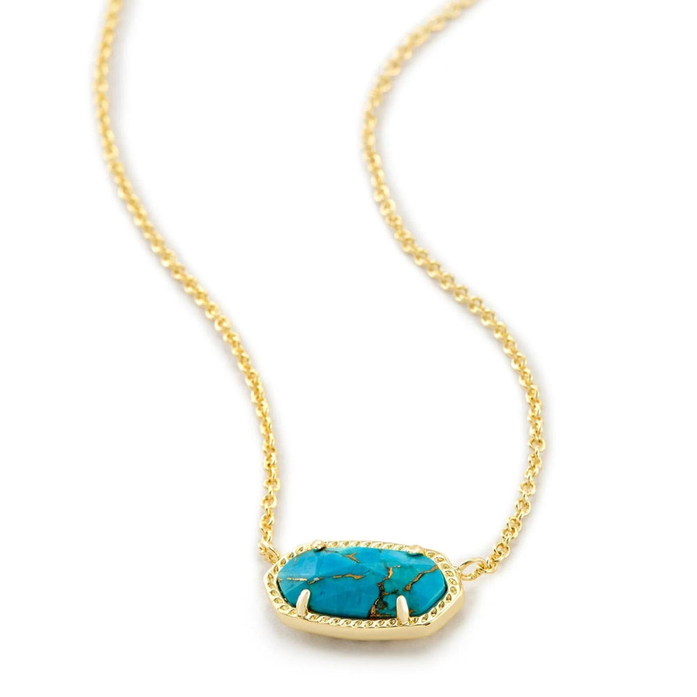 Elisa Necklace Gold Bronze Veined Turquoise by Kendra Scott