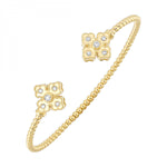 14K Yellow Gold & 0.25cttw Diamond Flexible Bangle