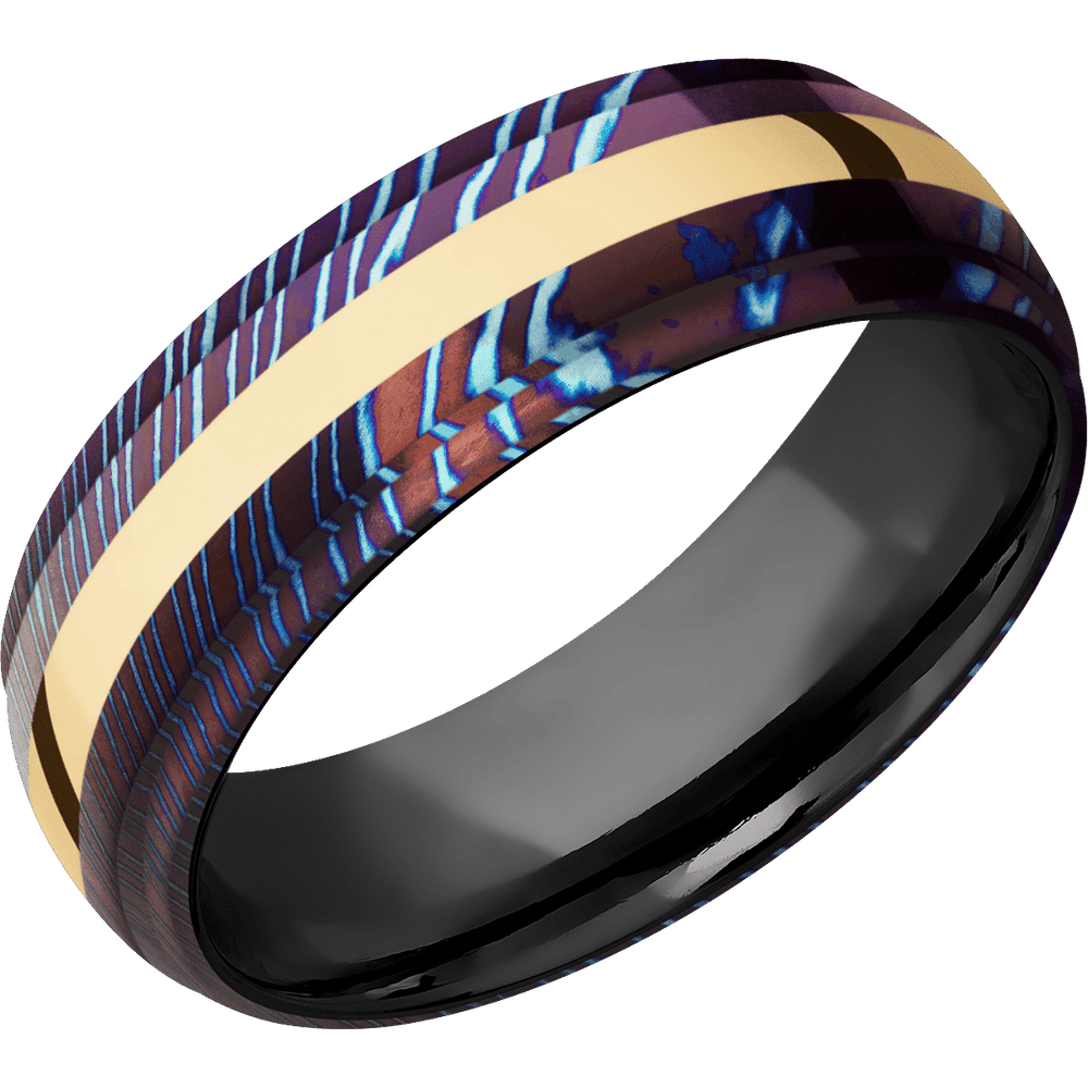 Titanium Damascus + Polish , Polish Finish + Zirconium