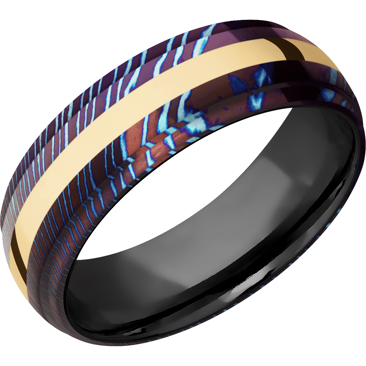 Titanium Damascus + Polish , Polish Finish + Zirconium
