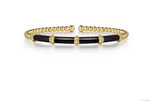 14K Yellow Gold Bujukan Beads Split Bangle with Black Enamel by Gabriel