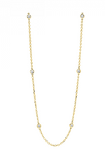 14K Yellow Gold 1.50cttw Diamond Station Necklace