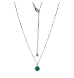 Sterling Silver Created Emerald Birthstone Necklace by ELLE