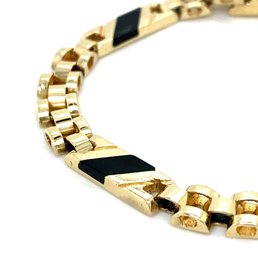 Estate 7" Onyx Link Bracelet