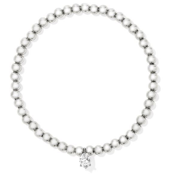 Cailin Silver White Crystal Stretch Bracelet by Kendra Scott