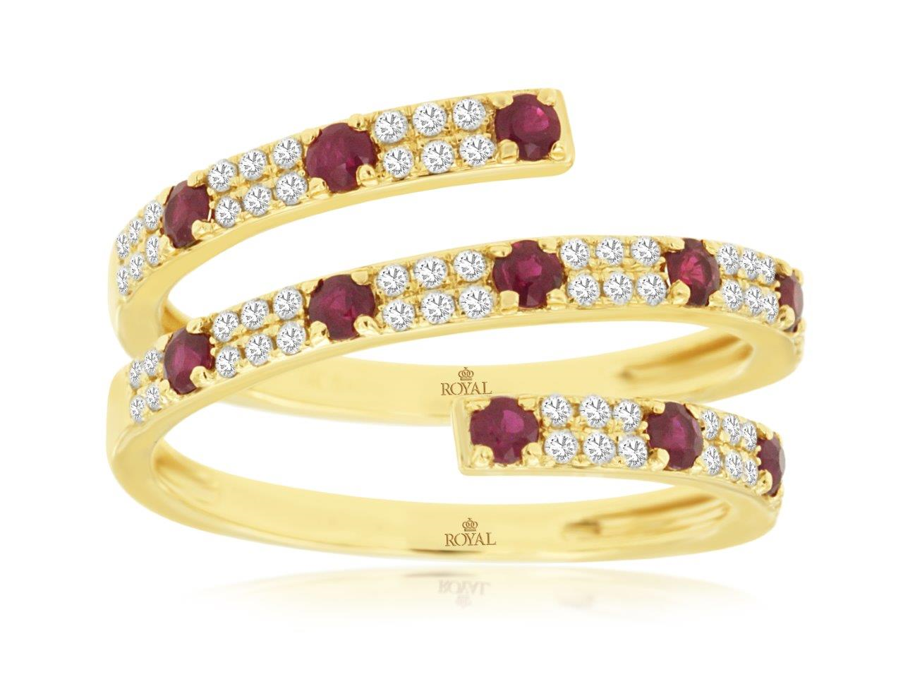 14K Yellow Goldt Ruby & Diamond Ring by RJM