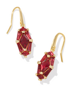 Lindy Rae Lee Gold Plated Red Crystal Drop Earrings by Kendra Scott