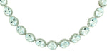 Sterling Silver Oval Sky Blue Topaz & Cubic Zirconia Bracelet