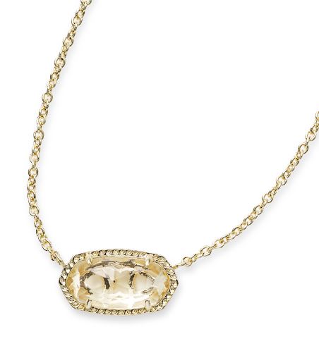 Elisa Gold Plated Necklace in  Clear by Kendra Scott