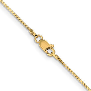 14K Yellow Gold 1.0mm Box Chain with Lobster Claps 22"