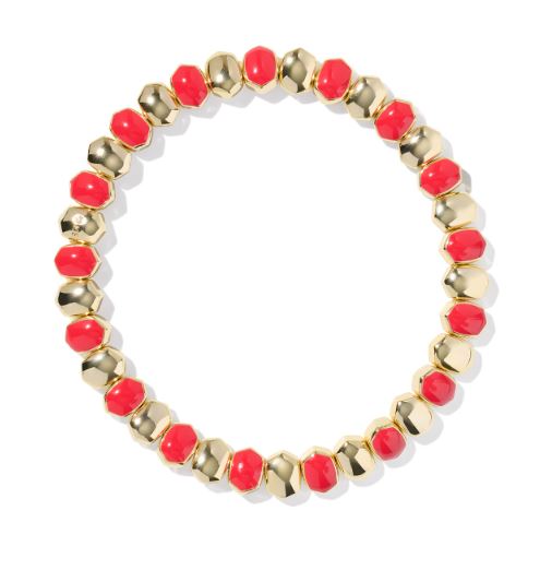 Daphne Gold & Red Enamel Stretch Bracelet by Kendra Scott