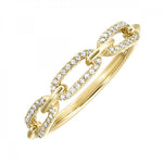 10K Yellow Gold Diamond Paper Clip Ring