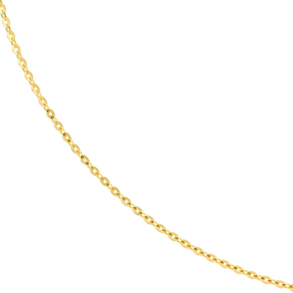 14K Yellow Gold 1.1mm D/C Cable Chain with Slider Bead 26"