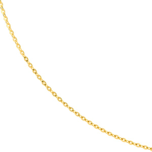 14K Yellow Gold 1.1mm D/C Cable Chain with Slider Bead 26"