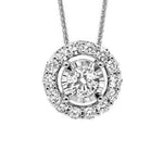 14K White Gold  0.10cttw I1 H-I Diamond Pendant 18" Chain