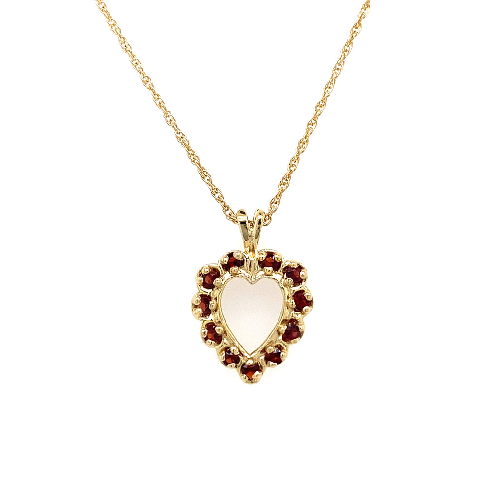 Estate Garnet Heart Necklace