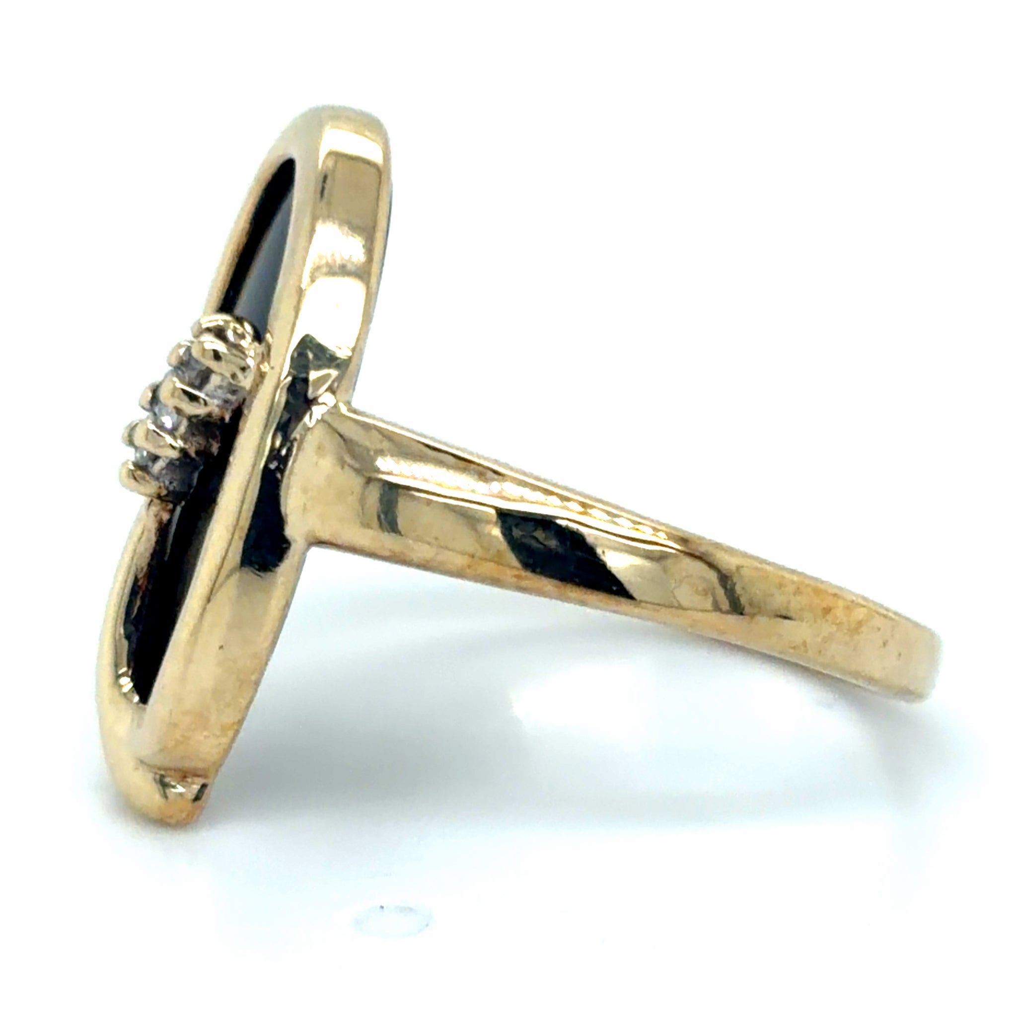 Estate Black Onyx Vintage Style Fashion Ring