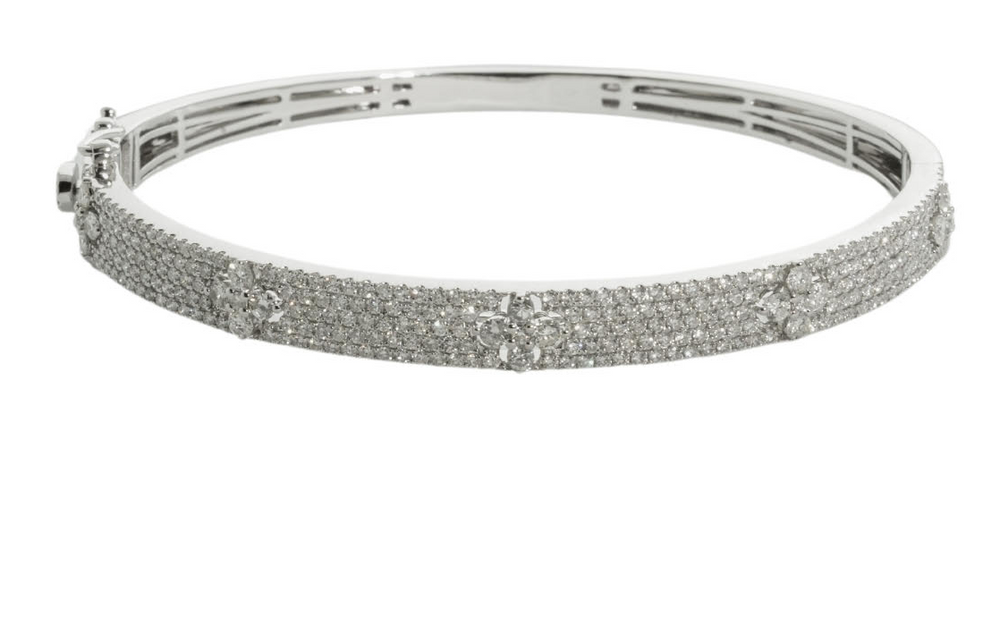 14K White Gold 2.5cttw SI1 G-H Diamond Bangle by RJM