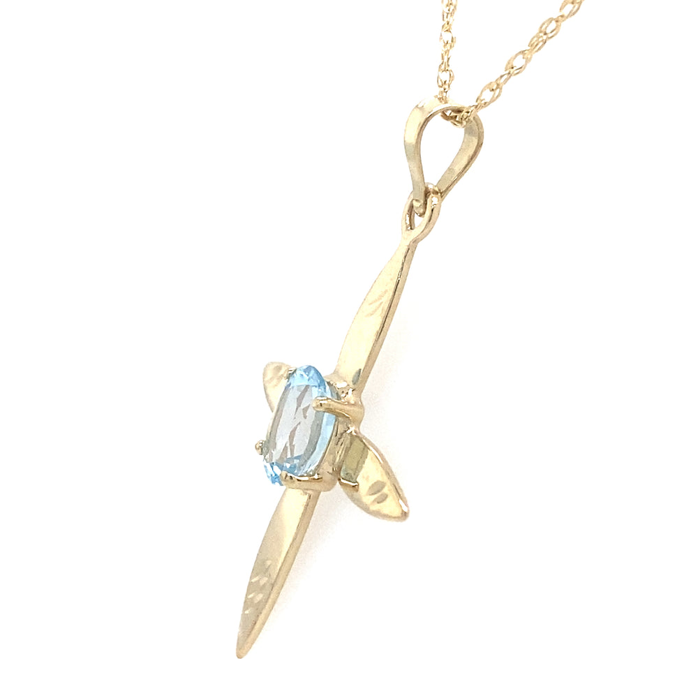 Estate Blue Topaz Cross Necklace