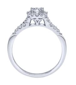 14K White Gold Diamond Semi Mount Ring by Gabriel