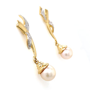 Estate Pearl Dangle Earrings