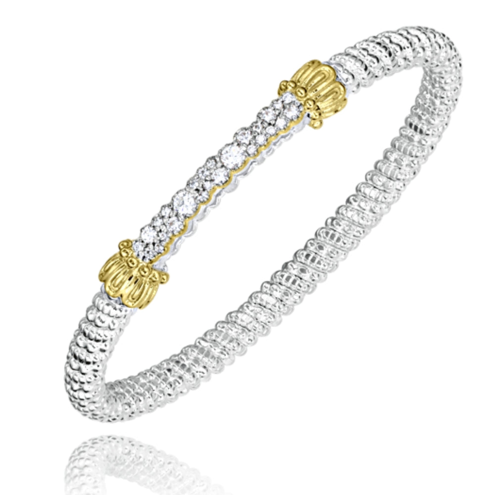Sterling Silver & Yellow Gold Diamond Bracelet 4mm by VAHAN