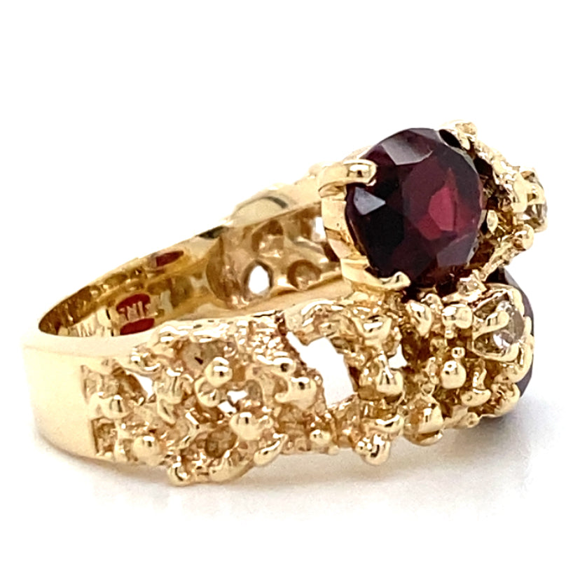 Estate Garnet Bypass Ring