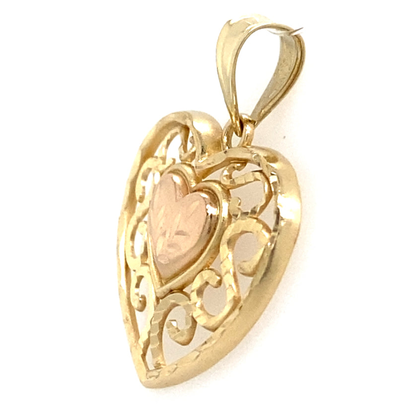 Estate Fancy Heart Pendant