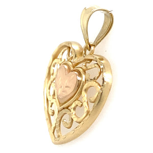 Estate Fancy Heart Pendant