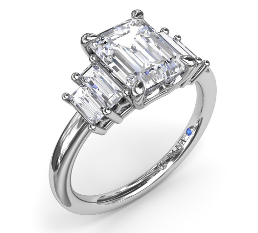 14K White Gold 0.62cttw VS FG Bold & Beautiful 5 Stone Diamond Semi-Mount Ring by Fana