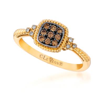 14K Honey Gold Chocolate Diamond Ring by LeVian