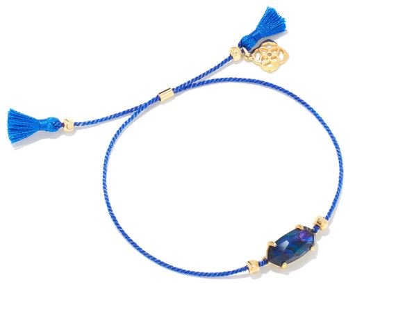 Everlyne Gold Plated Friendship Bracelet in Navy Abalone by Kendra Scott