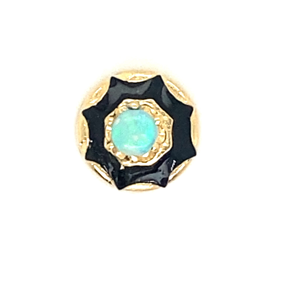 Estate Opal & Black Enamel Slide