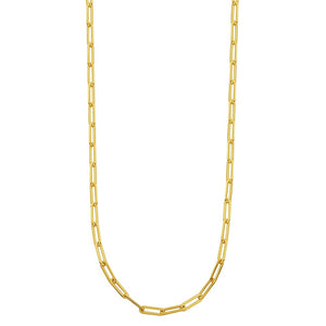 Yellow Gold Paperclip Necklace